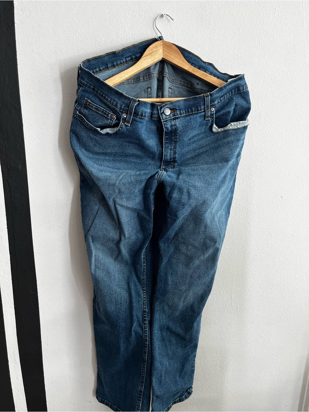 Classic Straight Leg Blue Jeans - Medium Wash